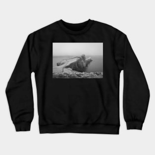 Neist Point snow storm black and white Crewneck Sweatshirt